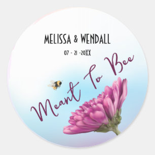 Sticker Rond Fleur Mauve Prédestinée Aux Abeilles