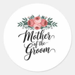 Sticker Rond Fleur Mère Du Wedding shower Groom Maman De