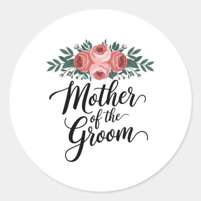 Sticker Rond Fleur Mère Du Wedding shower Groom Maman De (Devant)