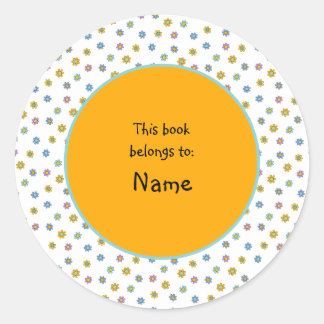 Sticker Rond fleur mignonne et colorée