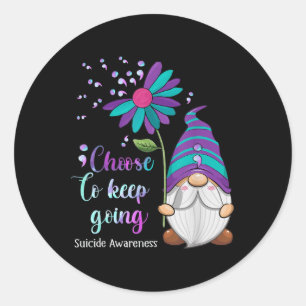 Sticker Rond Fleur mignonne - Prévention du suicide - sensibili