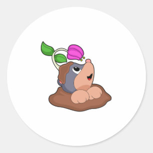 Sticker Rond Fleur Mole Earth