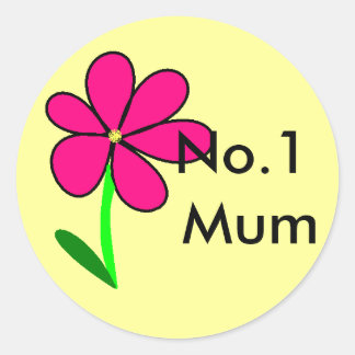 Sticker Rond Fleur, no 1, maman