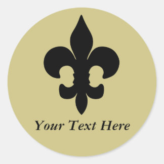 Sticker Rond Fleur noir superbe de lis