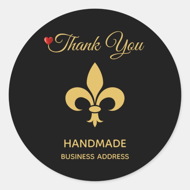 Sticker Rond Fleur personnalisée élégante et texte fait main su (Devant)