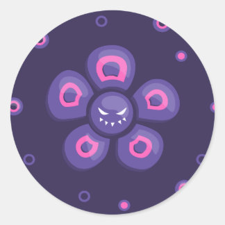 Sticker Rond Fleur pourpre