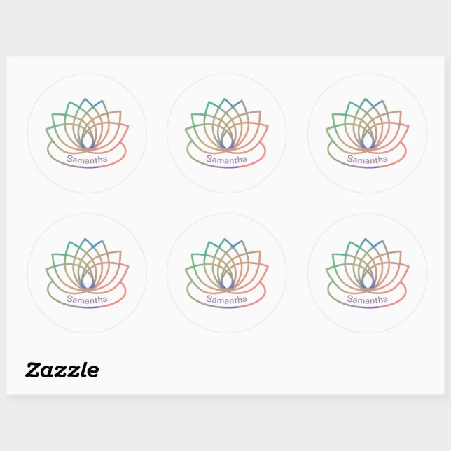 Sticker Rond Fleur Rainbow Lotus (Feuille)