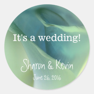 Sticker Rond Fleur romantique dans les tons bleus