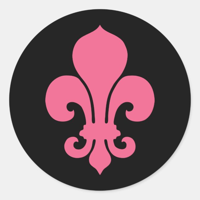Sticker Rond Fleur rose de Lis (Devant)