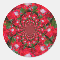 Fleur Rouge Naturelle Blanc Plumes kaléidoscope ar