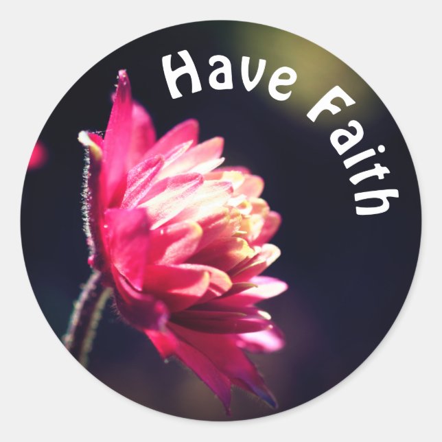 Sticker Rond Fleur rouge ont foi Inspiration (Devant)