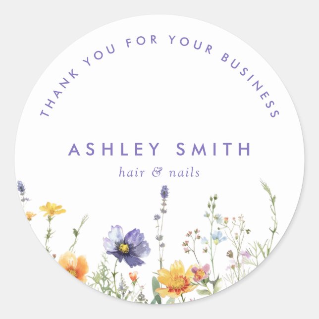 Sticker Rond Fleur sauvage (Devant)