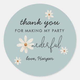 Sticker Rond Fleur sauvage 1er anniversaire ONE derful faveur