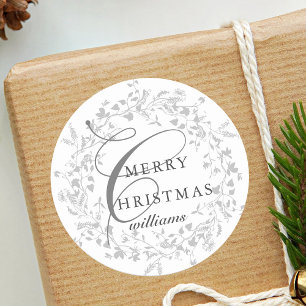 Sticker Rond Fleur sauvage Boho moderne Noël