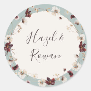 Sticker Rond Fleur sauvage de Cuivre Bourgogne MARIAGE TURQUO
