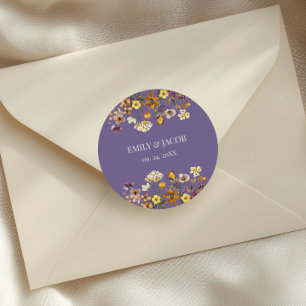 Sticker Rond Fleur sauvage de lavande Mariage Boho