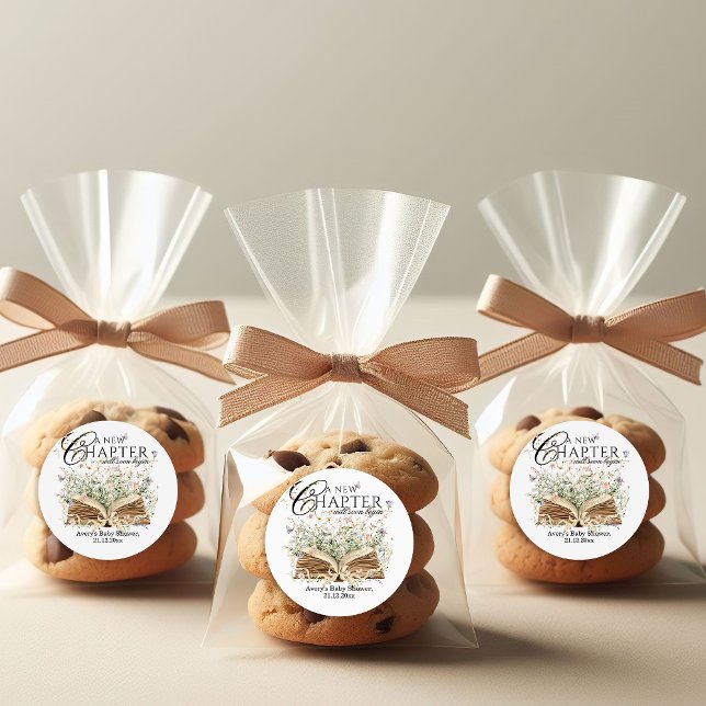 Sticker Rond Fleur sauvage de livre Un nouveau chapitre commenc (Créateur téléchargé)