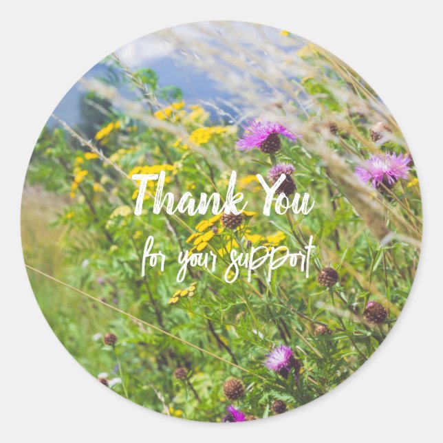 Sticker Rond Fleur sauvage d'été Meadow (Devant)