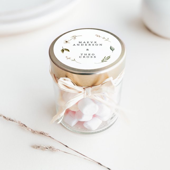 Sticker Rond Fleur sauvage élégante minimale florale save the d (Créateur téléchargé)