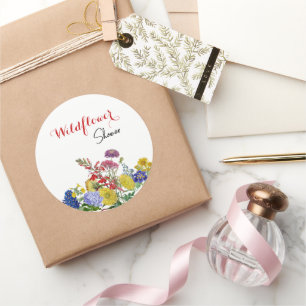 Sticker Rond Fleur sauvage Fête des mariées   aquarelle