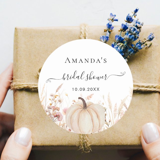 Sticker Rond Fleur sauvage pêche chute amour citrouille nuptial (Créateur téléchargé)