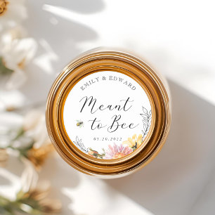 Sticker Rond Fleur Sauvage Rustique Faveur de Mariage en l'Honn
