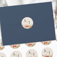 Fleur sauvage rustique Monogramme Floral Mariage