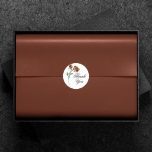 Sticker Rond Fleur sauvage   Terracotta Orange Merci de Bohême