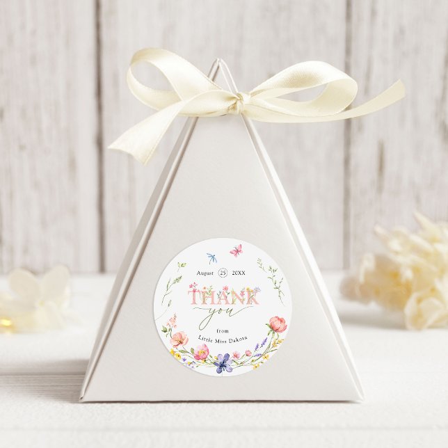 Sticker Rond Fleur sauvage Wild & Onederday 1er anniversaire Me (Créateur téléchargé)