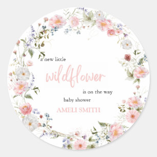 Sticker Rond Fleur sauvage Wreath Babyshower