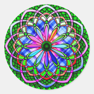 Sticker Rond Fleur spirale printanière