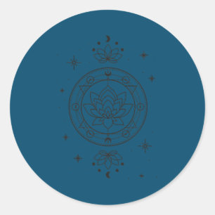 Sticker Rond Fleur spirituelle de lotus amateurs de méditation