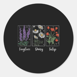 Sticker Rond Fleur subtile 8647 Fleurs de Trump Foxglove Daisy