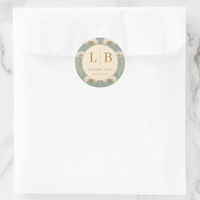 Sticker Rond Fleur teintée élégante (Sac)