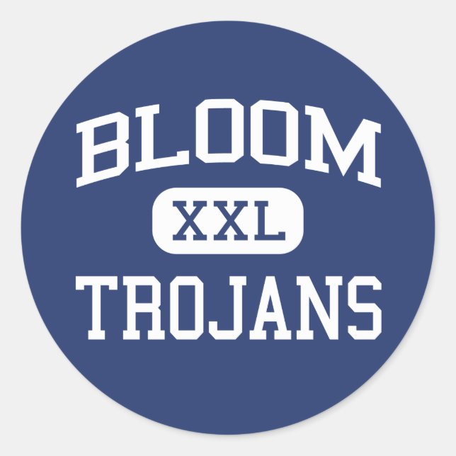 Sticker Rond Fleur - Trojans - High - Chicago Heights Illinois (Devant)