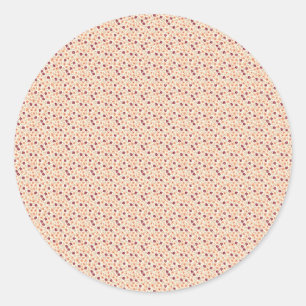 Sticker Rond Fleur utilitaire Vintage 40s pêche douce et taupe