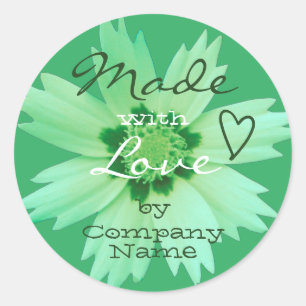 Sticker Rond Fleur verte de menthe légère Fleur Fabriquée avec