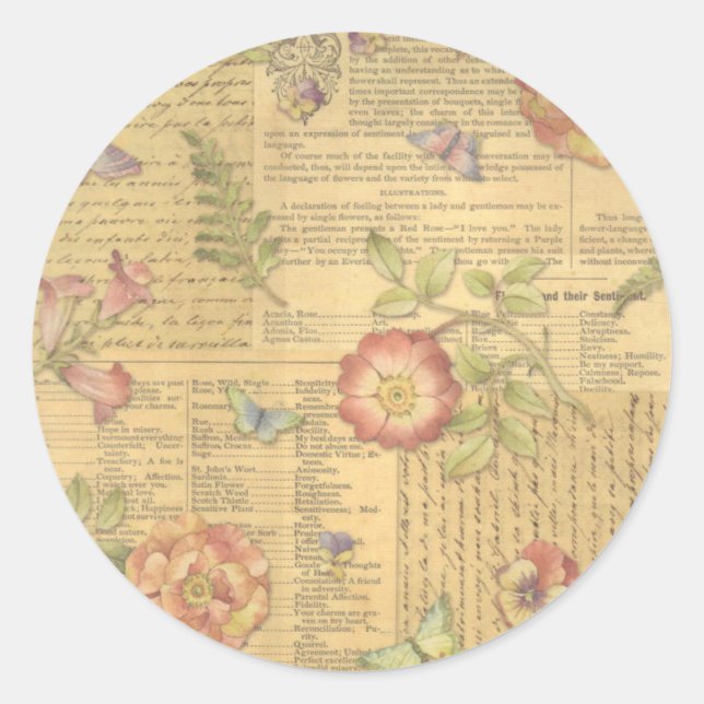 Sticker Rond Fleur Vintage (Devant)