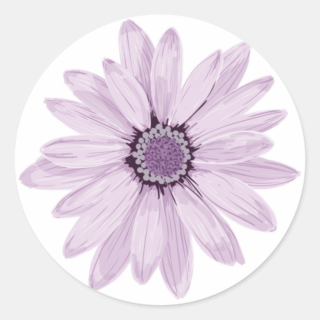 Sticker Rond Fleur violet clair (Devant)