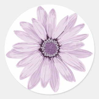 Sticker Rond Fleur violet clair