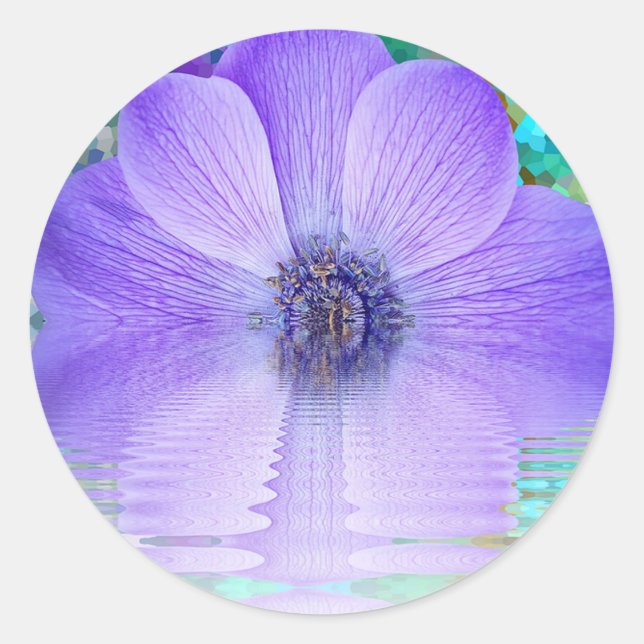 Sticker Rond Fleur Violette (Devant)