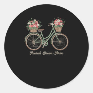 Sticker Rond Fleurir Rêve Prospérer Fleur Bike Trump Subtil Rés