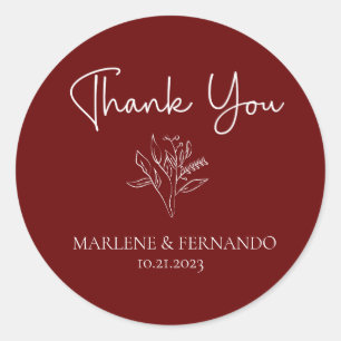 Sticker Rond Fleuriste Minimaliste