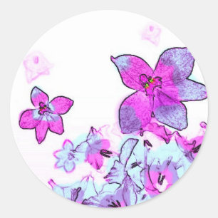 Sticker Rond Fleurs