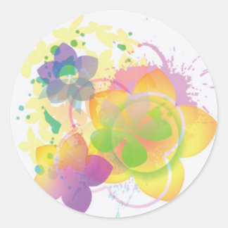 Sticker Rond Fleurs à cravate 2