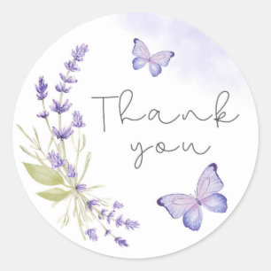 Sticker Rond Fleurs à l'aquarelle Merci