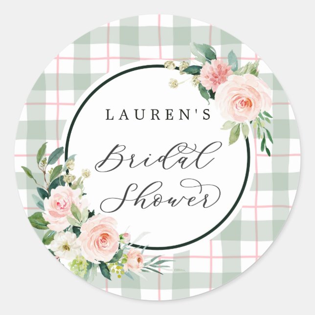 Sticker Rond Fleurs aquarelle | Baby shower mariage plaid paste (Devant)
