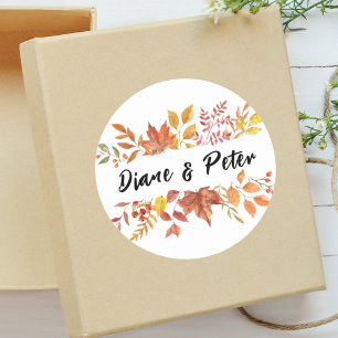 Sticker Rond Fleurs Aquarelle Modernes Mariage Sur Mesure