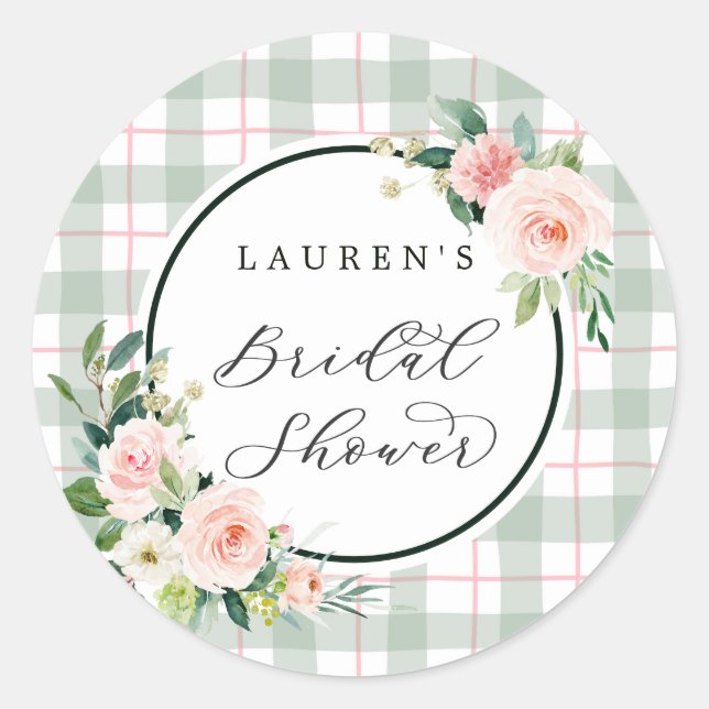Sticker Rond Fleurs aquarelle | Réception de mariage au tartan  (Devant)
