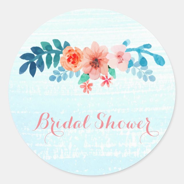 Sticker Rond Fleurs aquarelles (Devant)